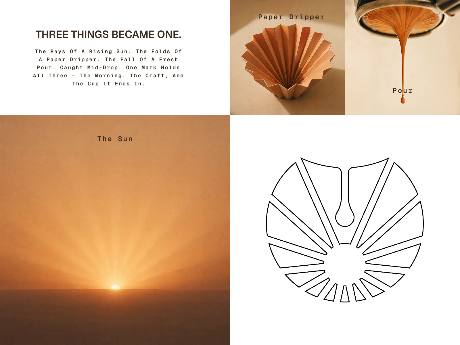 Daybreak — logo construction, sun and dripper inspiration